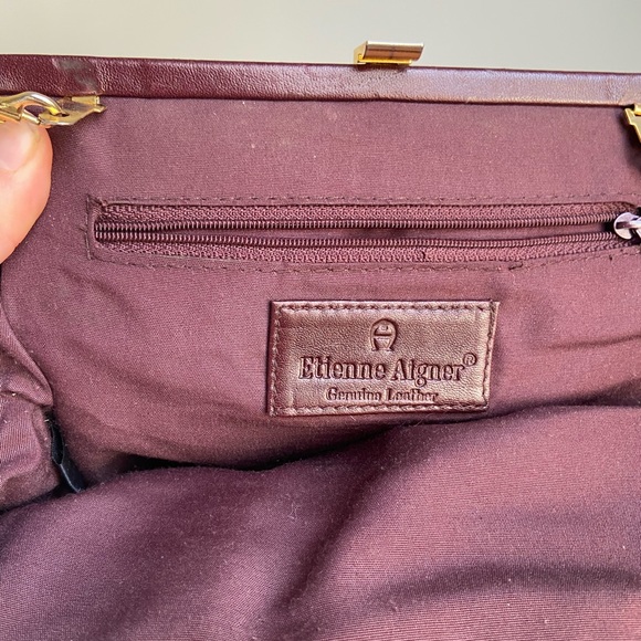 Genuine Leather Eggplant Purse - Picture 5 of 6